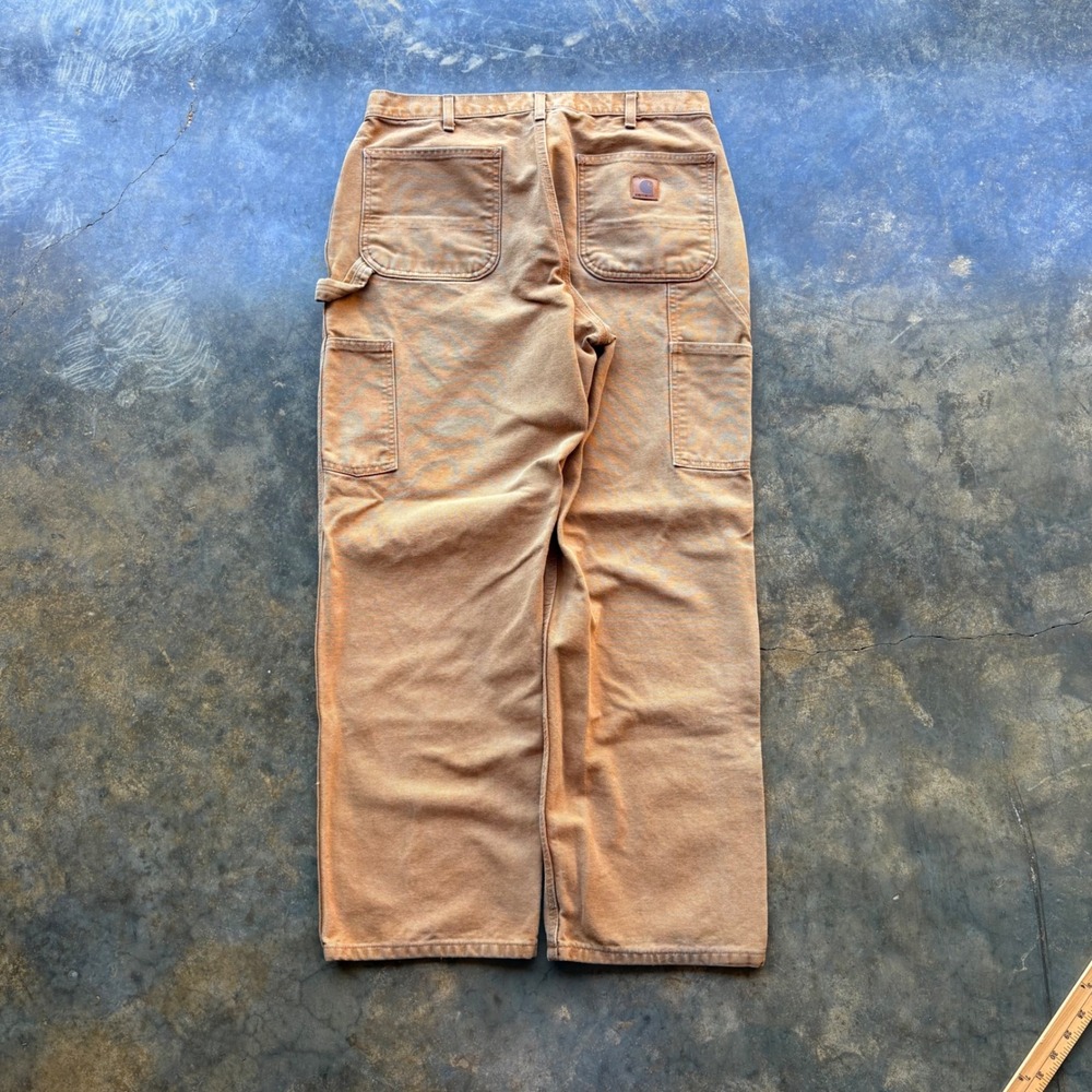 Carhartt B11-BRN Loose Original Fit Washed Duck Work Dungaree Brown Mens 34x30 - Picture 1 of 5